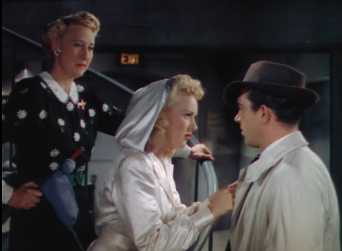 But wait! There’s more! Back to SPRINGTIME IN THE ROCKIES. Dan shows up, and a suspicious Vicky does indeed smell the Scent of a Woman. Dan claims it’s his “new toilet water” and asks, “too strong, baby?”