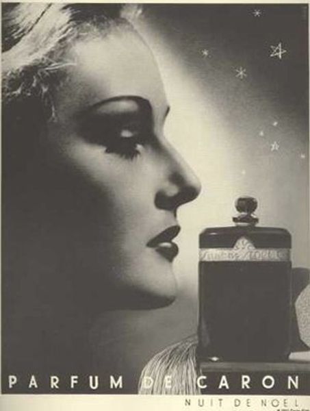 Finally, I do own one of these scents: a pre-reformulation Nuit de Noel, the extrait in the classic Art Deco bottle shown here. It is one of my favorites. /Finis