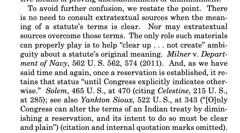 As Gorsuch says, there's not actually any real dispute about what the law says. The only real question is whether, as Oklahoma claims, white supremacist lawlessness magically becomes law at some point if you do it long enough