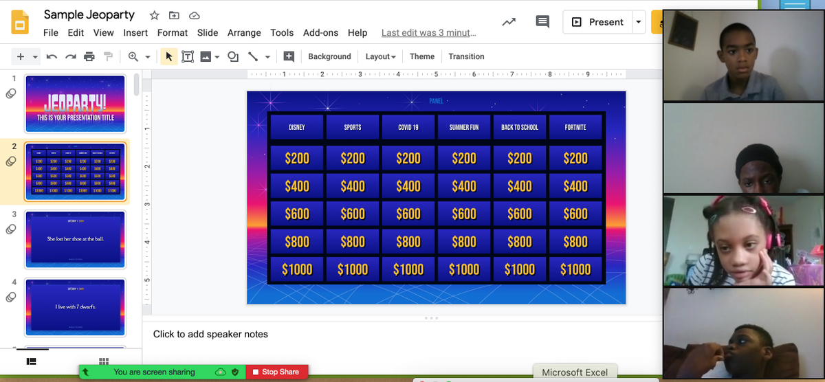 LenardITC's tweet image. We partied &amp;amp; played Jeopardy w our @TechConnectRVA Ss today! Correction... We had a &quot;Jeoparty&quot;! (See what I did there?! 🤣) Ss created their own topics &amp;amp; answers on Jeopardy-style game boards &amp;amp; then got to act as game show hosts! What a blast! @mrsblandrva @RPS_Schools @NextUpRVA