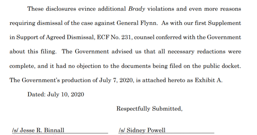 Of course Sydney uses these late disclosures as ammo for approving the motion to dismiss. BUT they now serve as evidence of irregularity of DOJ conduct in the case, the thing the Circuit Court argued Sullivan did not have in the record of the case to justify questioning DOJ!