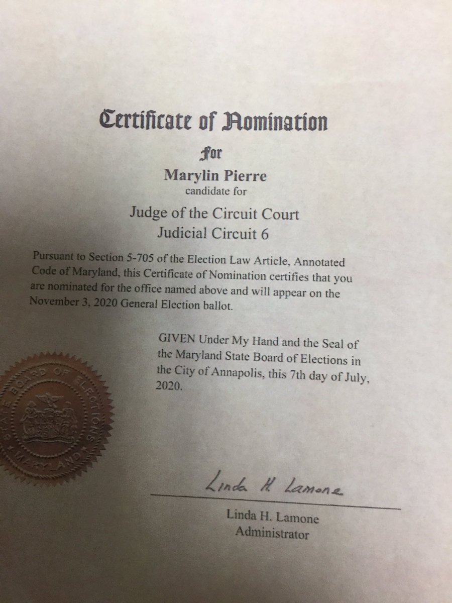 Pierreforjudge's tweet image. It is official!!
We have received our Certification for the Nov 3rd, 2020 Gen. elections.
So, we are launching a $10,000 Fundraiser Challenge now.
We need to be competitive &amp;amp; fend off attacks of our opponents.
Donate $$, ..Fight Back! Go to our website
Change Moco Circuit Court!