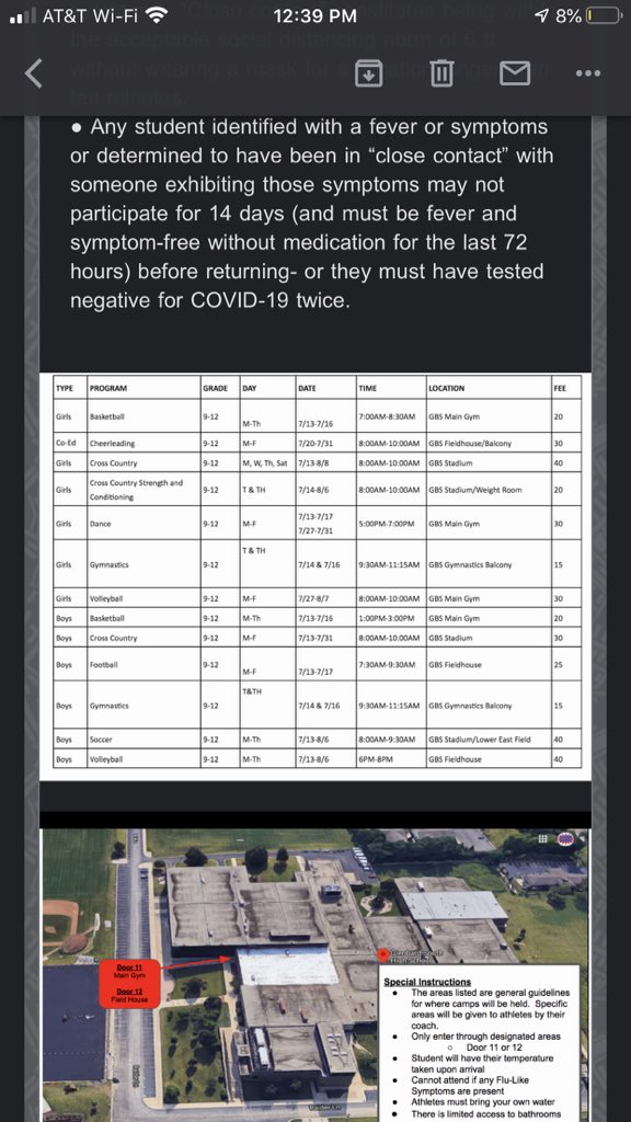Don’t forget to register for camp using the link below! It will be M-F 8am-10am in the fieldhouse July 20th-31st. Everyone will be required to provide their own mask and bring their own water bottle. Please message me for any questions!
Registration Link: 
apm.activecommunities.com/gepark/Activit…