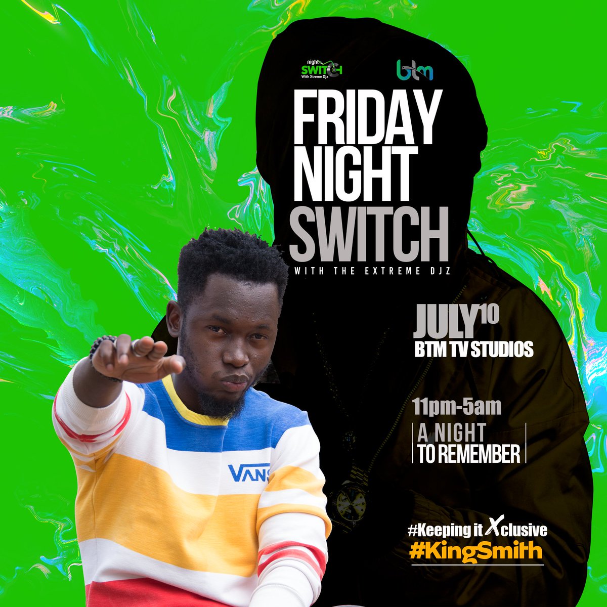 BTMTelevision's tweet photo. Switching you into the weekend vibe like the Boss that you are...๐๐ฝ๐ โฑ๏ธ11pm๐ฅ๐ฅ @Xtremedjz2561
@GkKheem @mckiyee @shadicsmith
#BTMNightSwitch๐ฅ๐ฅ We gatchu...๐๐ https://t.co/0WIr7FJqIP