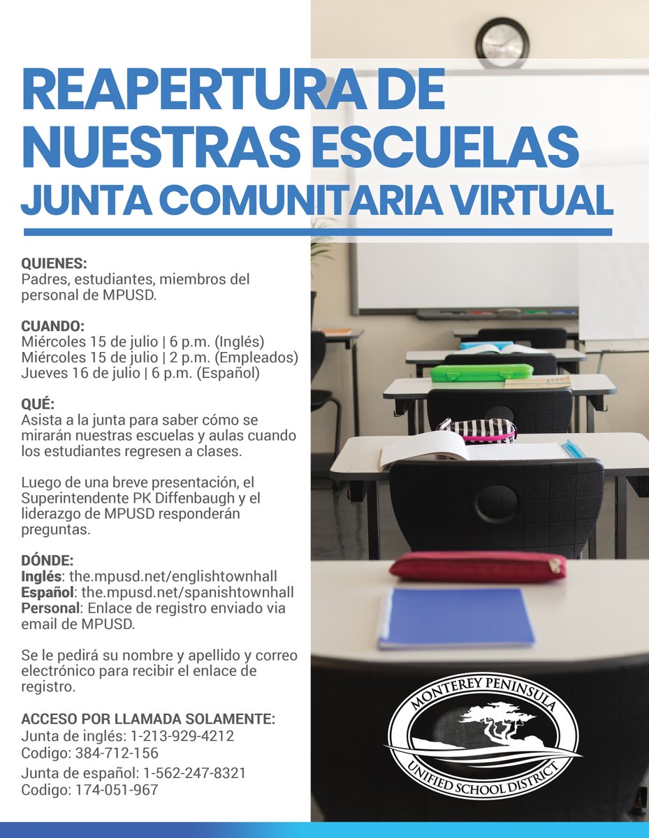 mpusdway's tweet photo. Register today for one of our Town Halls to hear about the start of the 2020-21 school year. https://t.co/VbHElOKnkb