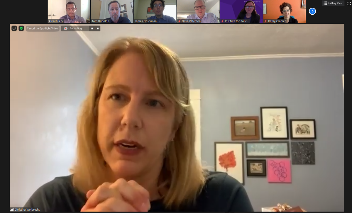 IPRatNU's tweet photo. A panel featuring @C_Wolbrecht is giving advice to graduates entering a tough job market, reminding scholars not to take success or failure personally and that they can continue to write papers and work in the classroom in order to "hit the ground running" in the future. #CAB2020 https://t.co/5TsVtWbnw8