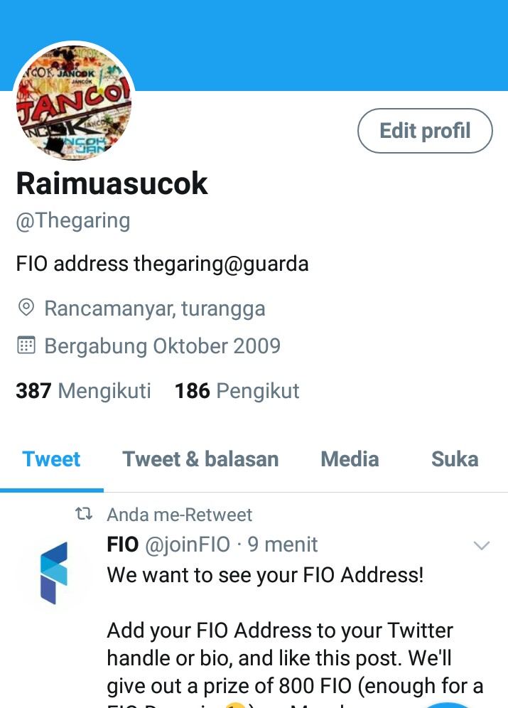 Thegaring's tweet photo. @joinFIO My fio address thegaring@guarda https://t.co/SVNoZxqFk0