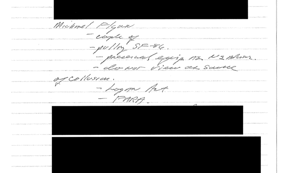 Dana Boente's notes from his 3/30/17 phone call with  @Comey are similarly redacted. Also bear the mark of the Special Counsels Office.