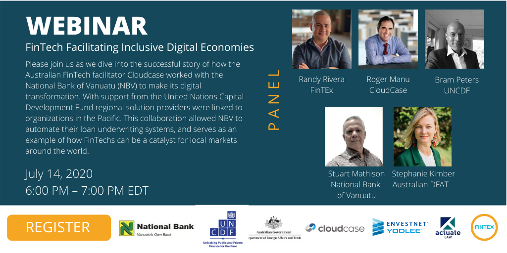 FinTExChicago (@fintexchicago) on Twitter photo WEBINAR
JULY 14, 2020
Join FinTEx and our partners as we uncover how fintech has facilitated inclusive digital economies.
Register: bit.ly/2DvvhIE
Sponsored by: <a href="/Yodlee/">Envestnet | Yodlee</a> <a href="/ActuateLaw/">actuatelaw</a> WEBINAR
JULY 14, 2020
Join FinTEx and our partners as we uncover how fintech has facilitated inclusive digital economies.
Register: bit.ly/2DvvhIE
Sponsored by: <a href="/Yodlee/">Envestnet | Yodlee</a> <a href="/ActuateLaw/">actuatelaw</a>