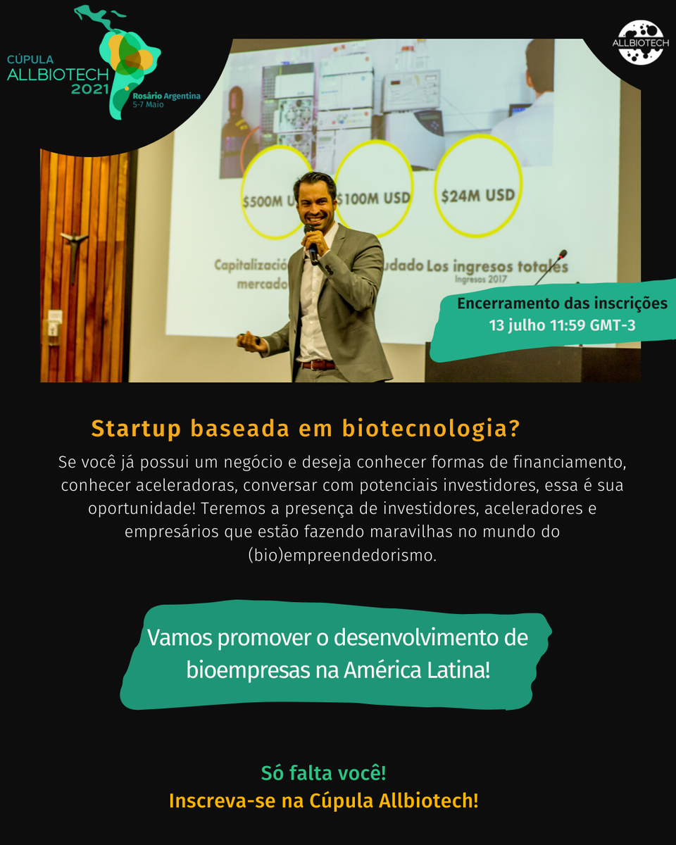 Você tem um #empreendimento em biotech?

Então o cume é perfeito para você! Teremos a presença de investidores e aceleradores que podem ajudá-lo a impulsionar sua startup!

As inscrições são encerradas em 13 de julho às 11:59 GMT-3
📍 Ligações e bases em allbiotech.org