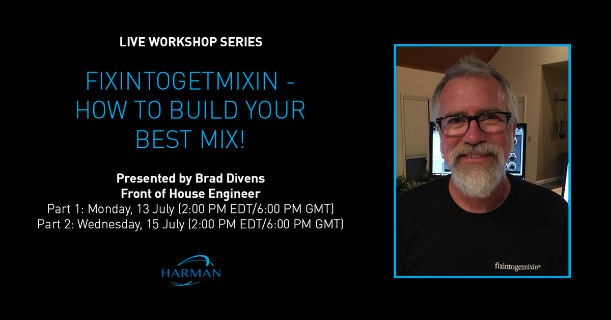 SoundcraftUK's tweet photo. #SoundcraftLiveWorkshops: fixintogetmixin - How to Build Your Best Mix!
Presented by Brad Divens, FOH Engineer
Part 1: Monday, 13 July (2:00 PM EDT/6:00 PM GMT) -
https://t.co/Bt5jwo48U1
Part 2: Wednesday, 15 July (2:00 PM EDT/6:00 PM GMT) -
https://t.co/h8fMcwB8Te https://t.co/zIygsqBKS4