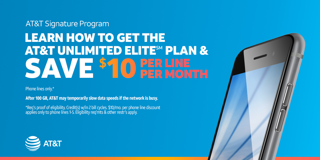 Check out our exclusive new offer for AT&amp;T Signature Program customers on our best unlimited plan. Visit our AT&amp;T Store at 5621 Carolina Beach Rd, Unit B Wilmington, NC 28412 or give us a call at 910-390-5433 to learn more!