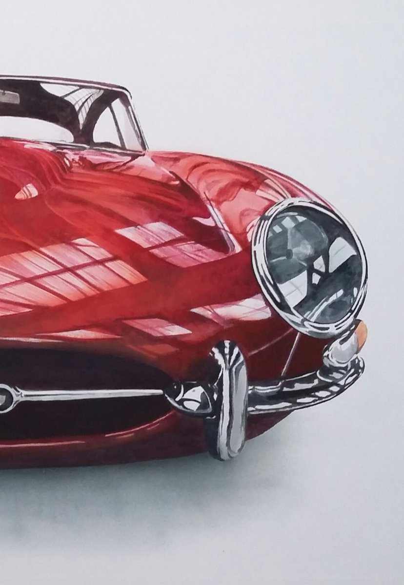 A detail of my painting 'Why Not' painted with acrylic paint on a stretched canvas. #realism #classiccars #IllustrationArtist #realistpainting #contemporarypainting #Galleria