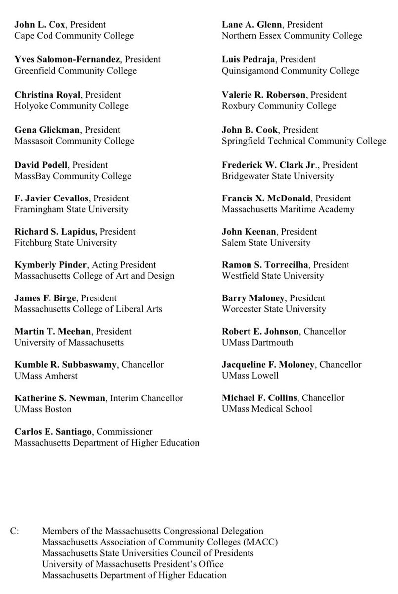 We proudly join together with our partners in MA public #highered in calling on <a href="/ICEgov/">U.S. Immigration and Customs Enforcement</a> and <a href="/DHSgov/">Homeland Security</a> to reverse their cruel and irresponsible guidance for our  international students, who deserve to safely continue their educations without interruption.