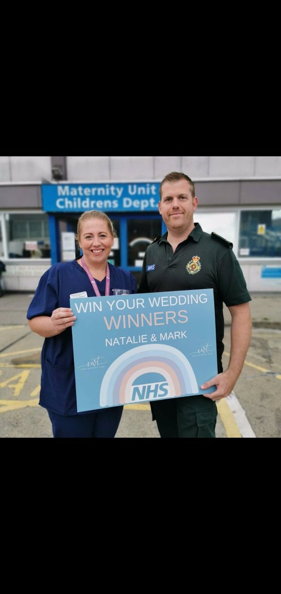 MSEHospitals's tweet photo. Congrats to #BasildonHospital midwife Natalie Chapman, and her fiancé Mark Bomford, who were stunned to learn they'd won their wedding day, a prize worth over £26,000! It was organised by a group of #Essex wedding suppliers to give someone in the #NHS their big day #nhswedding https://t.co/ev2zNaiptO