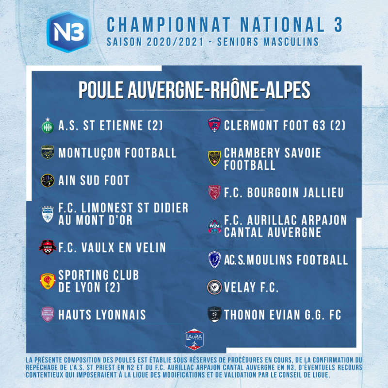 Le groupe de #National3 de <a href="/TEGG_FC/">THONON EVIAN GRAND GENEVE FC</a> est connu ! ⬇️