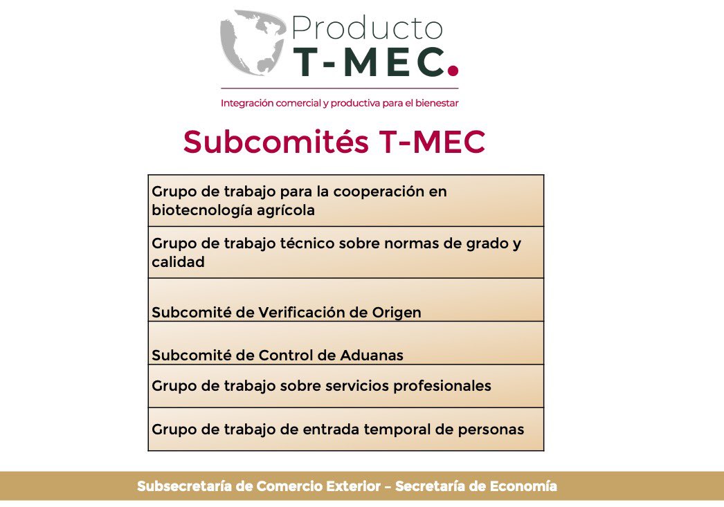 #InicioTMEC| A través de 18 comités, 6 subcomités y grupos de trabajo del #TMEC 🇲🇽🇺🇸🇨🇦 los tres países daremos seguimiento a la implementación de las disposiciones del tratado y evaluaremos su desempeño. Además, el trabajo con el sector privado para este fin será fundamental.