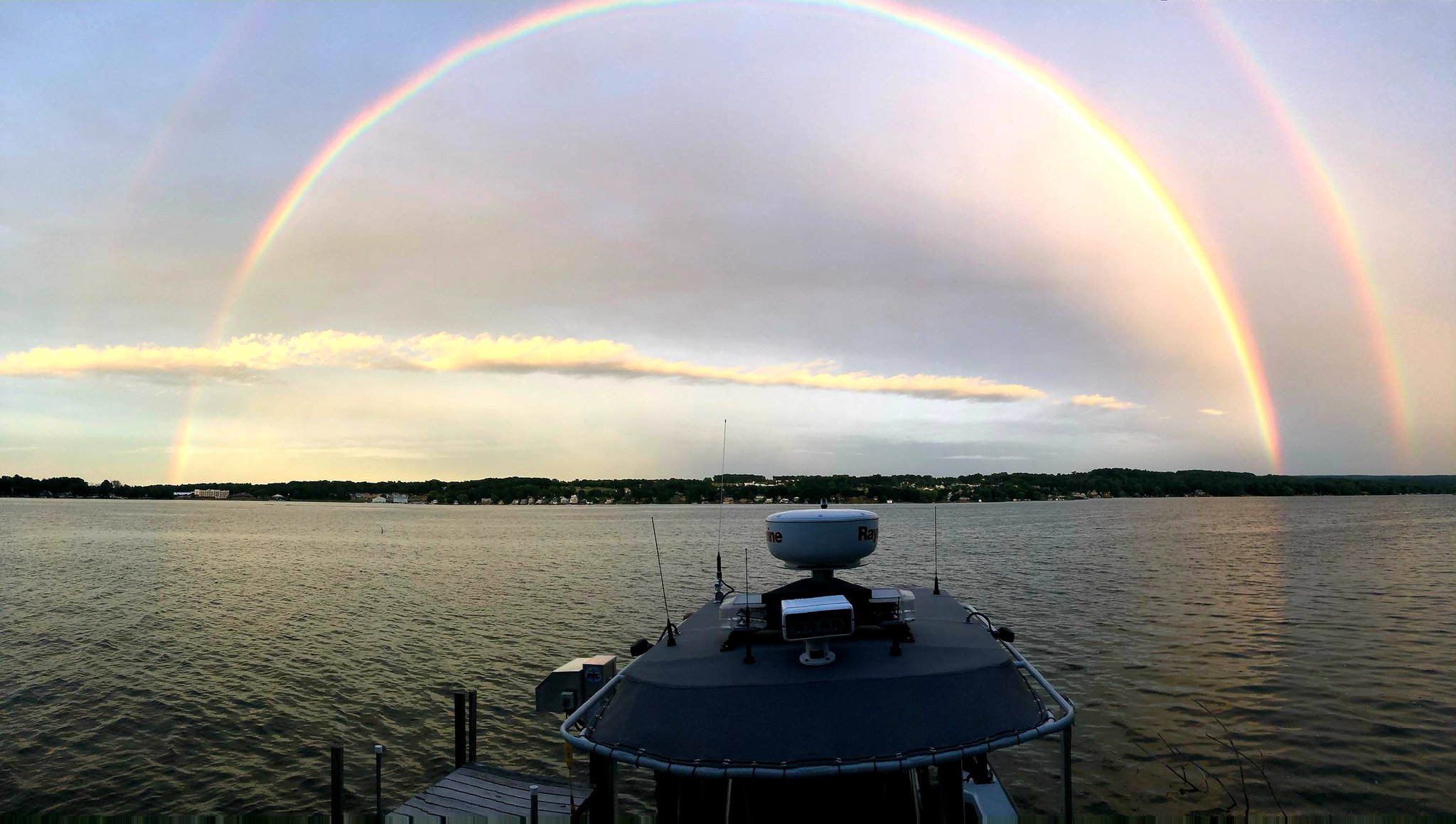 Double rainbow on Keuka (photo)