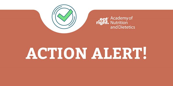 There are still three open action alerts! 😮

Have you taken action yet? Your participation encourages the senate and congress to take action on important issues related to nutrition and dietetics.

Log in to learn more: sm.eatright.org/actionalert