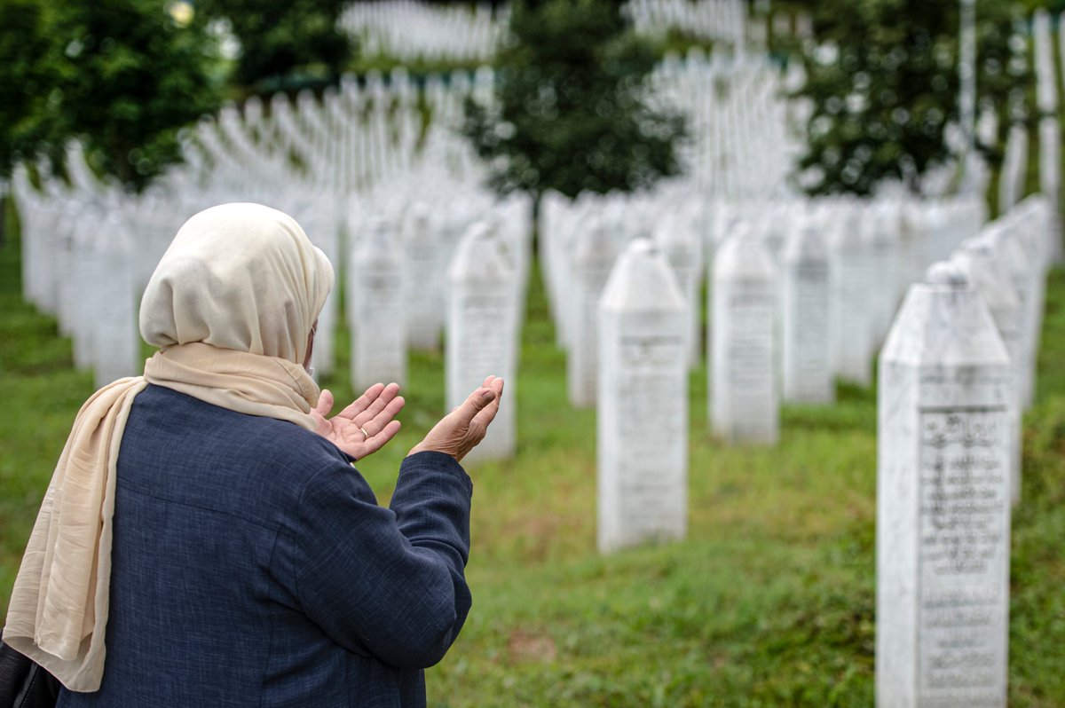 7/What followed was the largest massacre in Europe since WWII. An estimated 23,000 women, children and elderly people were put on buses and driven out, while 8,000 “battle-age” men were slaughtered.The so-called safe area of Srebrenica fell without a single shot fired by the UN+