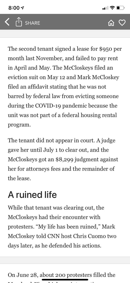 Slow clap for this transition from the couple evicting tenants to saying their life is ruined.