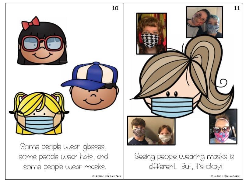 A social story for children on the autism spectrum who may be struggling with change as they start to see people wearing masks.Credit to Autism Little Learners.(Thread)
