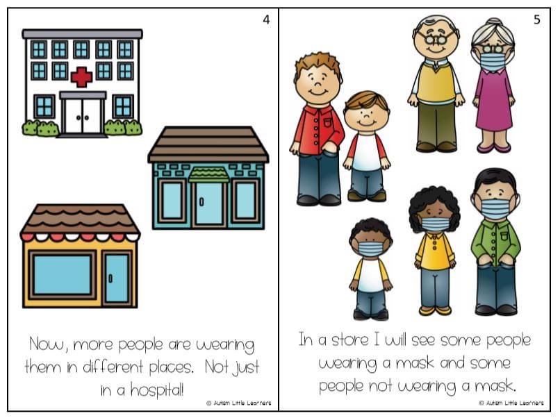 A social story for children on the autism spectrum who may be struggling with change as they start to see people wearing masks.Credit to Autism Little Learners.(Thread)