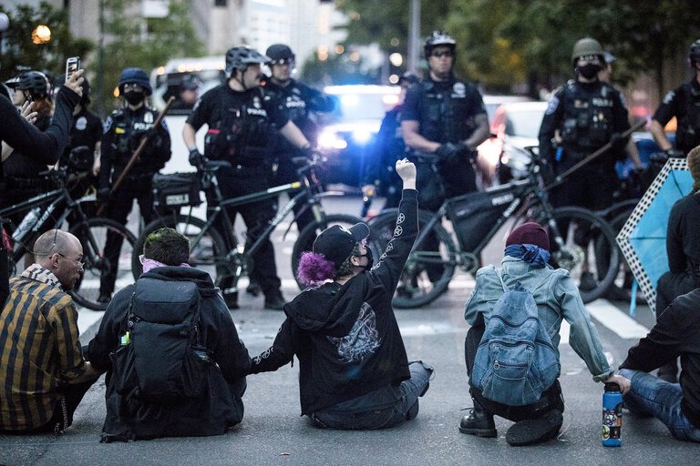 The first update begins, "In Seattle, protests beginning Friday evening stretched into early Saturday morning in downtown Seattle, where some individuals broke windows and clashed with police, resulting in several arrests."(photo Amanda Snyder) https://www.seattletimes.com/seattle-news/protest-updates-as-the-country-reacts-to-the-death-of-george-floyd-follow-the-latest-developments-in-seattle-and-elsewhere/#update-12810951