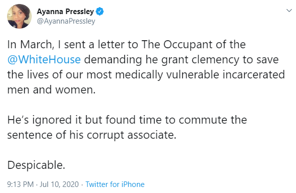 5/  @AyannaPressley, the bigot from MA's 7th district, has entered the chat.
