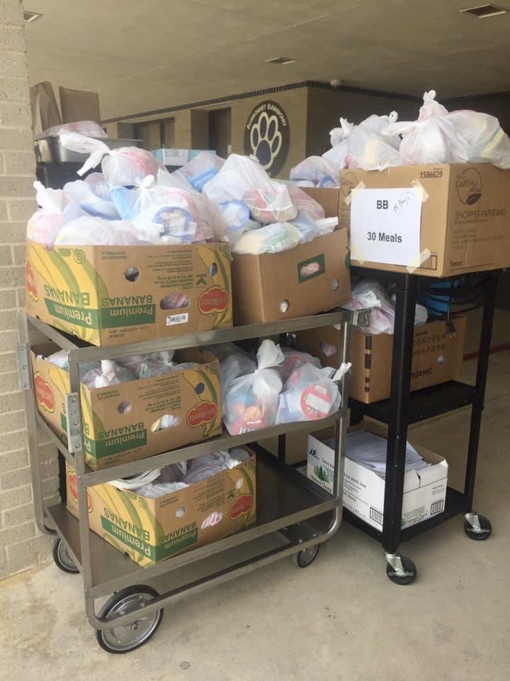 Post from THI-Austin., RRISD Excellence Rec. Bluebonnet Elementary, RRISD provides anywhere from 250-350 meals a day. Today, they were busy providing Friday meals, weekend meals, and non-perishable meals donated from Hope Austin to kids and families.