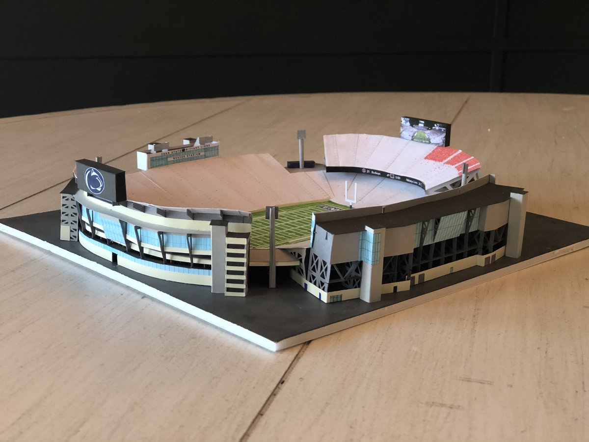 Paper Stadium #16Beaver StadiumMy first stadium with fans. This model represented the "White Out" during the 2016 Penn State-Ohio State game. Full construction vide: 