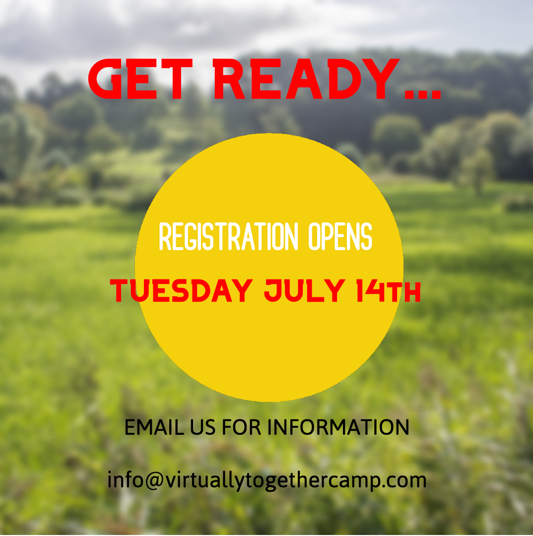 CampVirtually's tweet photo. On Tuesday, July 14th registration for the Virtually Together Camp week of July 20th - July 24th will be open! 

If you have any questions, comments or concerns please don't hesitate to contact us at info@virtuallytogethercamp.com

We are so excited to see you at camp! https://t.co/X5DFp5yHRH