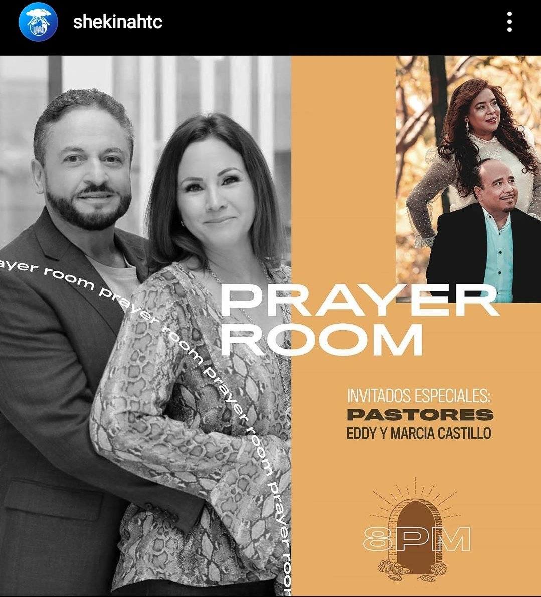 shekinah332's tweet photo. HOY ‼️ ᴇɴ Cuarto ᴅᴇ Oʀᴀᴄɪᴏ́ɴ. Pastores Eddy y Marcia Castillo junto a los anfitriones Rafael y Johvanna Cruz. #prayerroom #oracion #tiempoconDios #cuartodeoracion #shekinahtc #vision2020 https://t.co/zngoqBsDR3