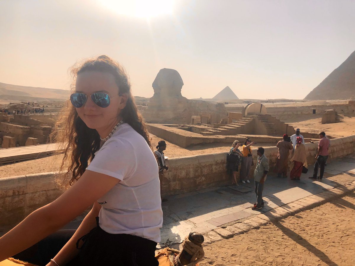 Here is a photo of me in Egypt in October 2018 - what an incredible trip! I am desperate to return there again to visit the new Egyptian museum in Cairo (they were moving the artefacts over when I was last there) - this quarantine I have been attempting to learn hieroglyphics!