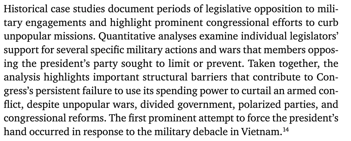 Not surprisingly, members of Congress whose communities are dependent on military spending are more likely to support military spending and more likely to support wars