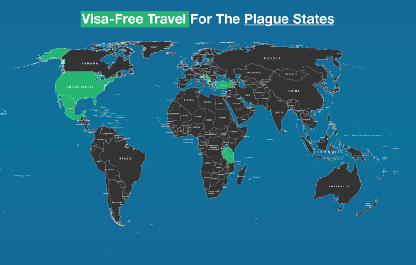 People with passports from poor nations know what it's like to be denied access to most of the world, or subjected to humiliating and expensive visa procedures just to go on holidays or attend a conference.Americans are now in the same boat. https://medium.com/@indica/the-plague-states-of-america-53b20678a80e1/