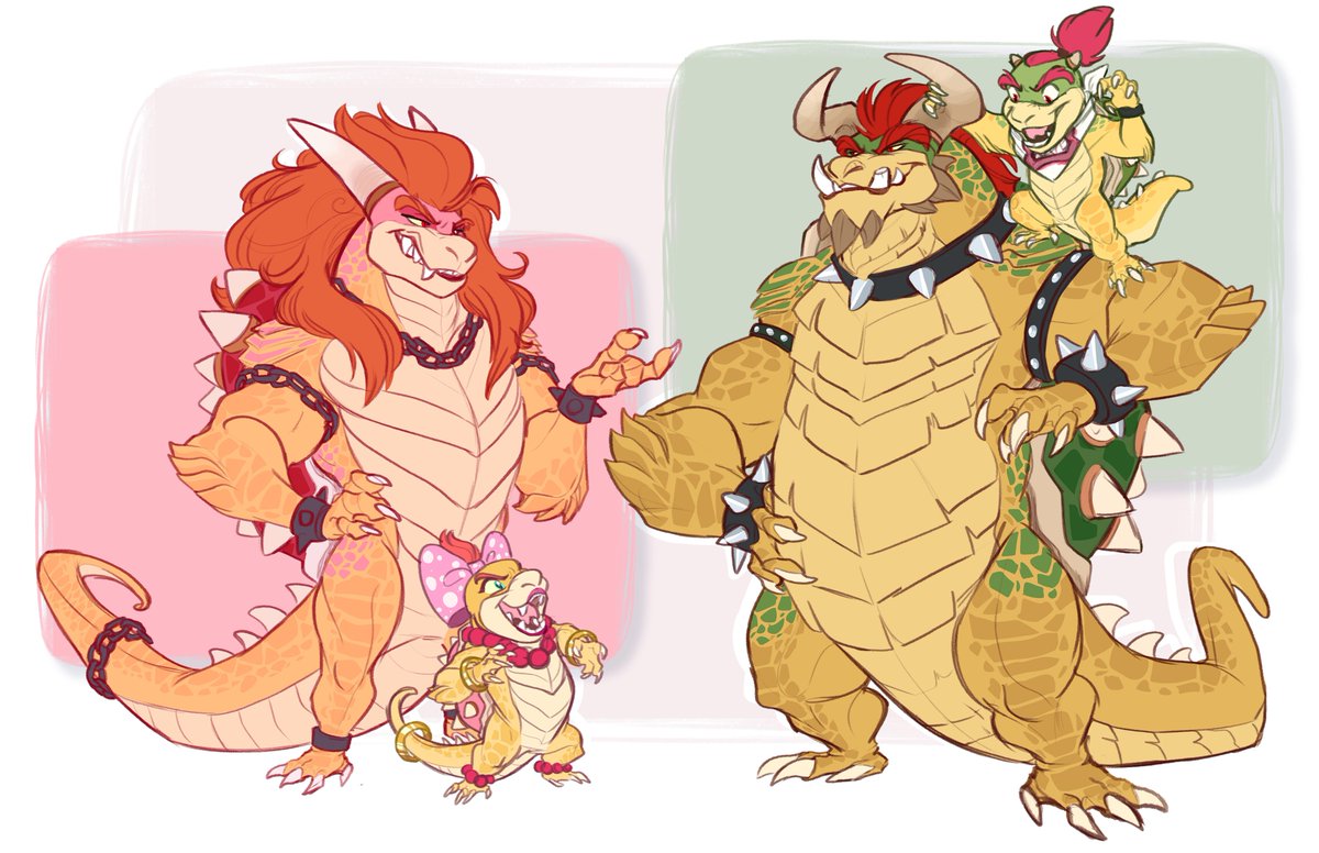 Bowsette, Bowser, Jr, and Wendy! 