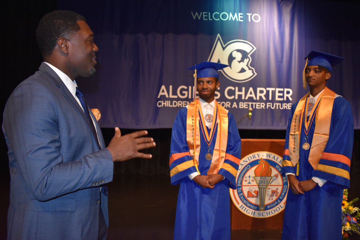 jklivinFNDN's tweet photo. We are thrilled to announce that our JKL Graduates at Landry-Walker High School in New Orleans, Keisean Garnier and Shane Sterling, have made history on campus as the first male students to graduate from their school as Valedictorian and Salutatorian! https://t.co/92OlJchYpf