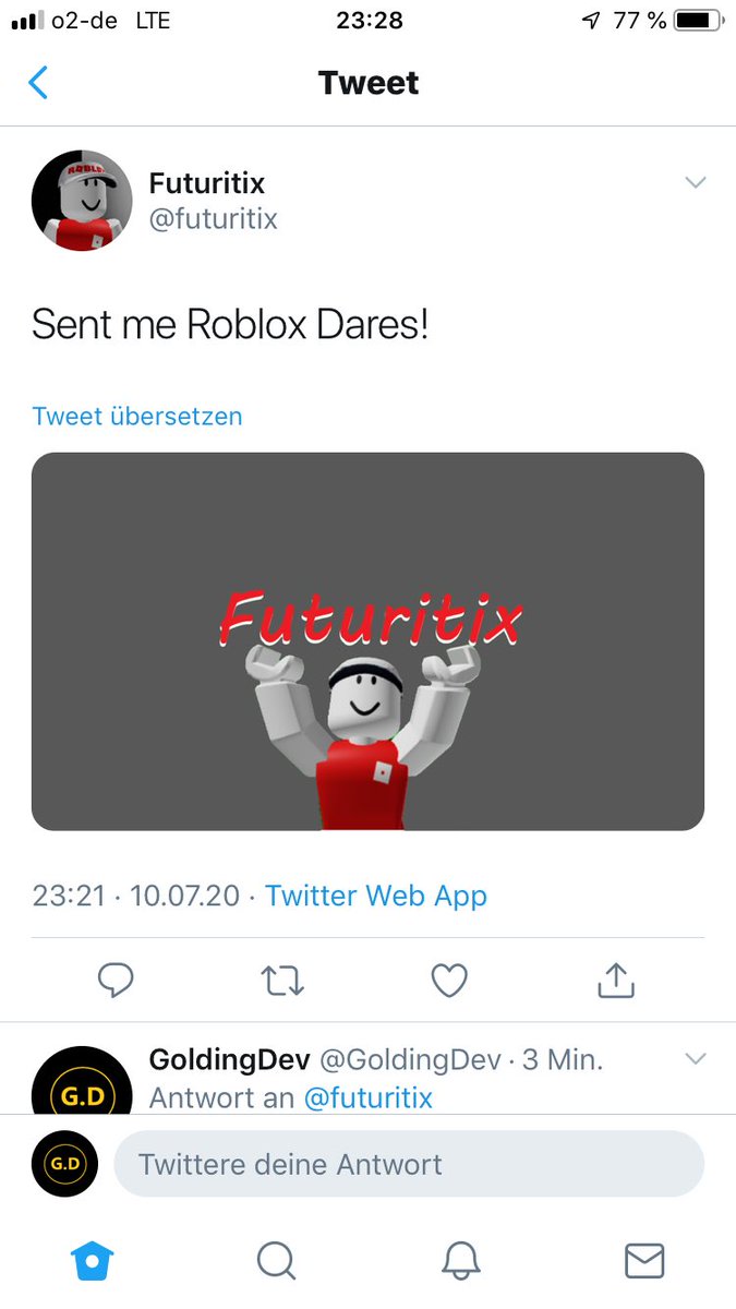 Goldingdev Goldingdev Twitter - dares on roblox 9