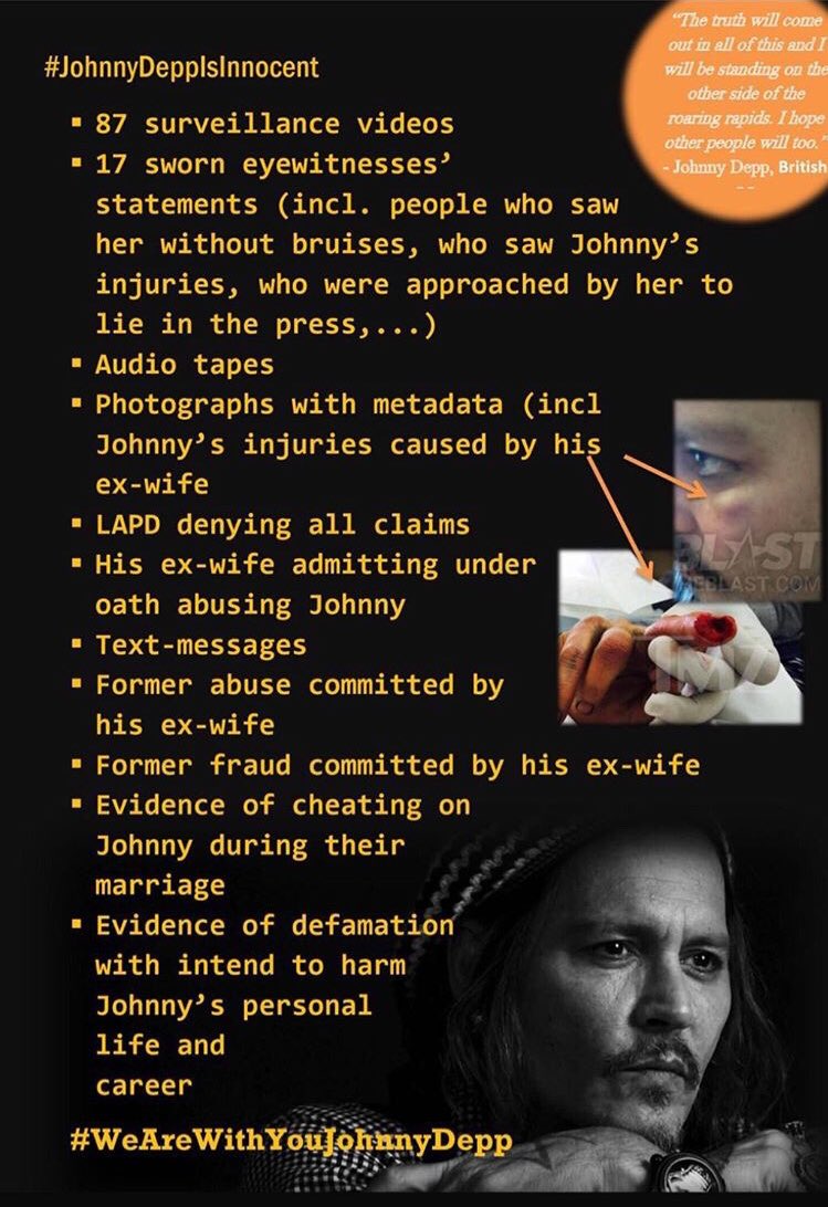 Please do not dismiss the evidence on both sides. Men can be victims of abuse too. Do not discredit them. Read, watch, listen, educate.  #JusticeForJohnnyDepp  #JohnnyDepp