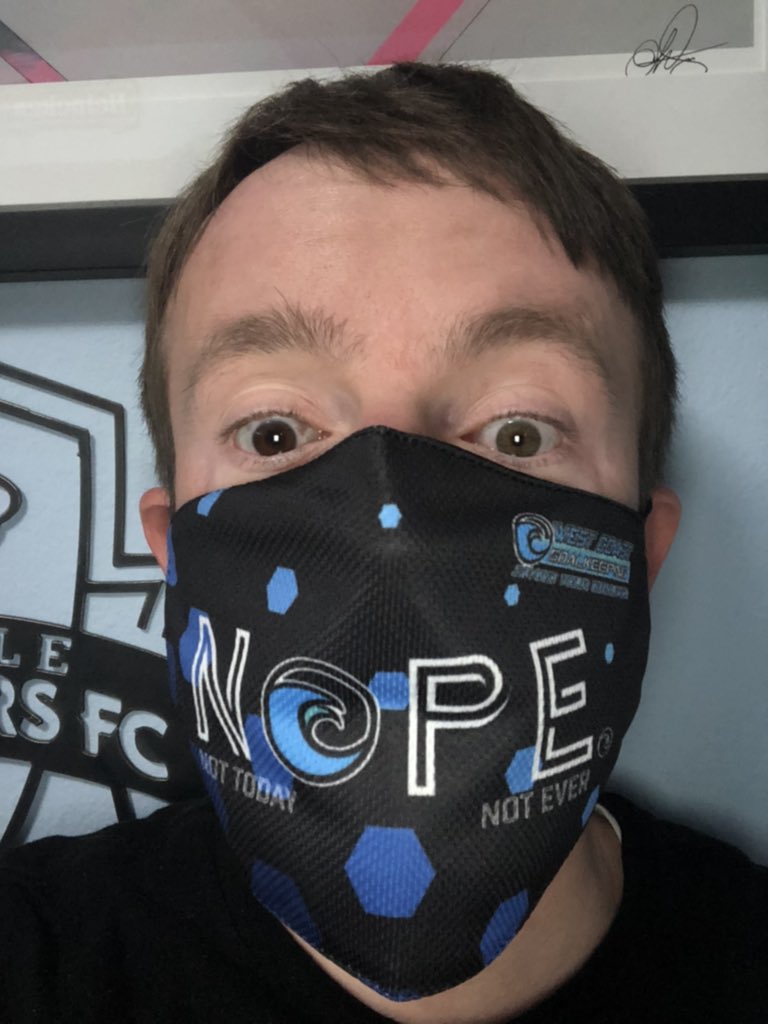 SSFCFOTY15's tweet photo. Special shoutout to @WestCoastGK for todayโs mask. If Iโm repping @Stefan24Frei jersey I gotta rep WCG as well! #MaskUpWashington https://t.co/4C1uH6waI7