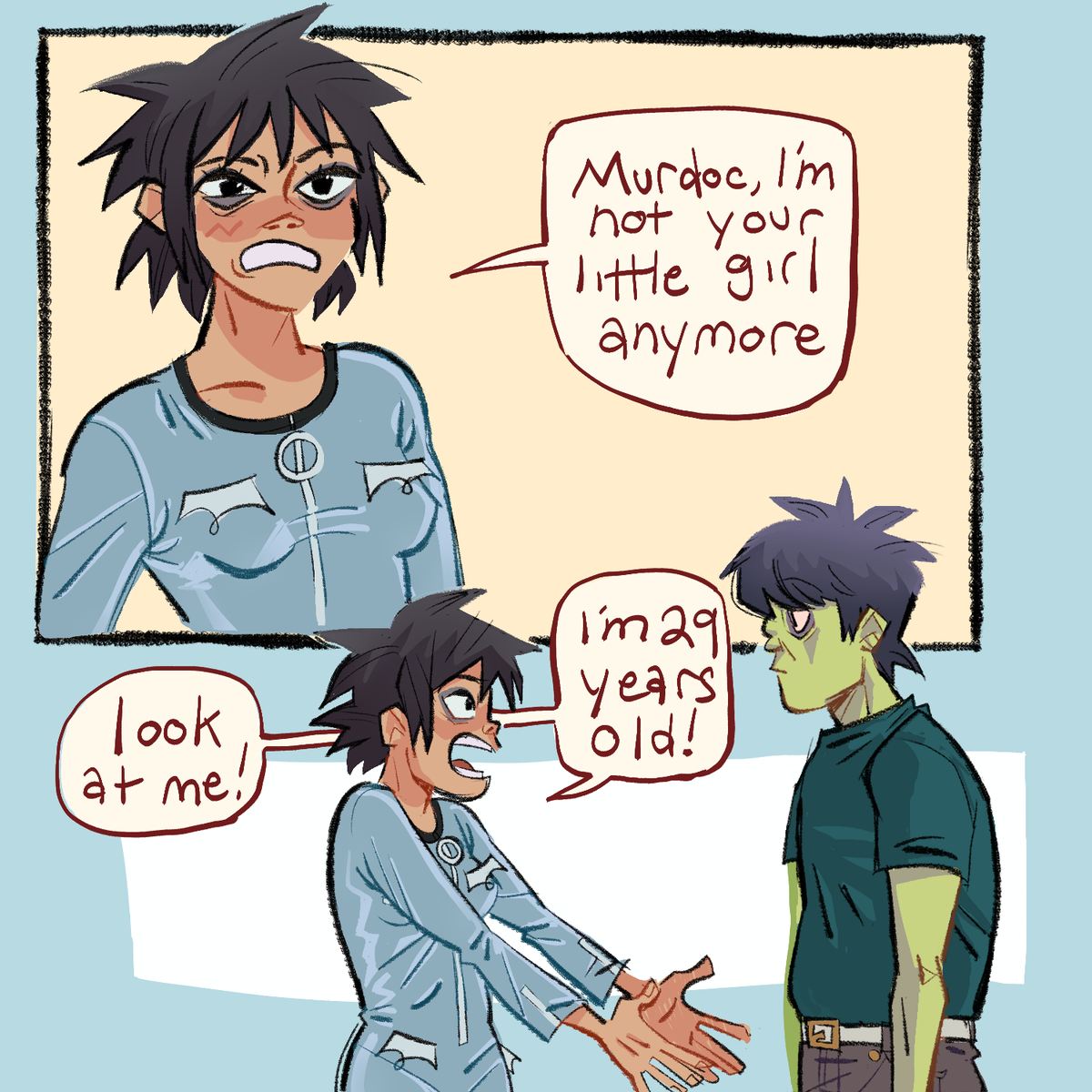 based on that phineas and ferb scene (running in circles like a rabid animal) ( gorillaz )