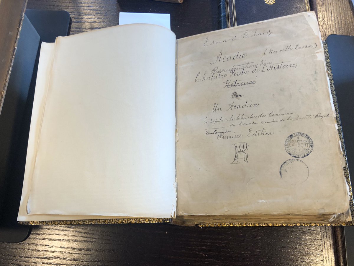 ArnaudMentre's tweet image. Avec notamment l’émouvant manuscrit original de l’ouvrage d’Edouard Richard et Henri d’Arles - 1916 - redécouvrant l’histoire de l’#Acadie. Une très belle visite cet hiver, en marge des primaires du N.H., merci @SaintAnselm