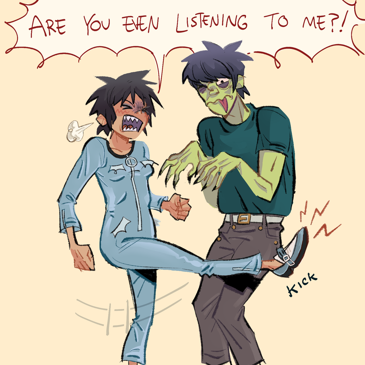 based on that phineas and ferb scene (running in circles like a rabid animal) ( gorillaz ) 