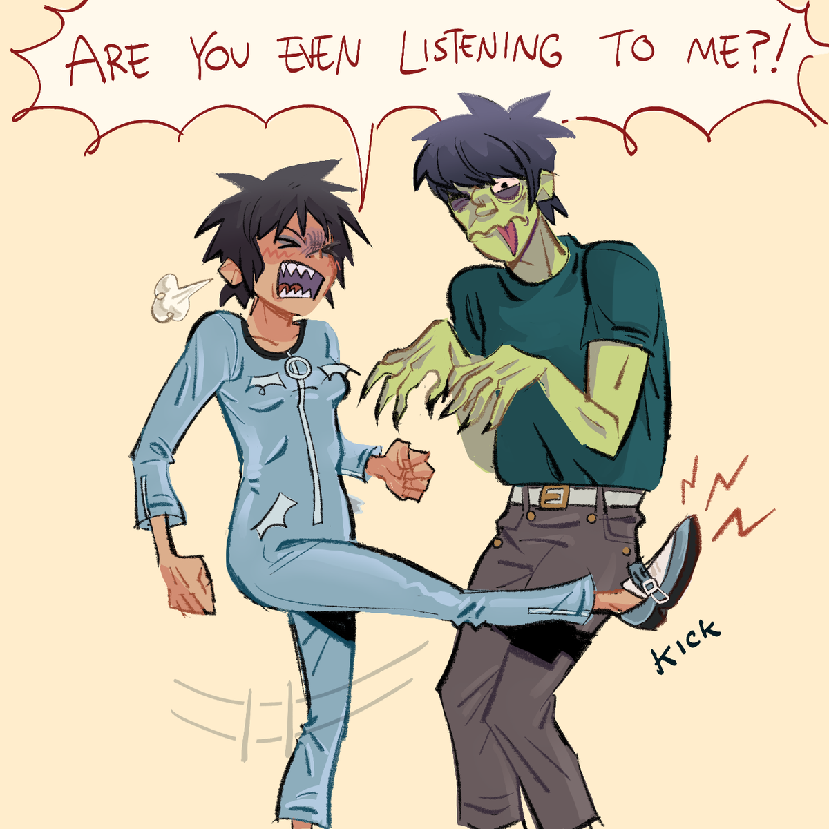 based on that phineas and ferb scene (running in circles like a rabid animal) ( gorillaz )