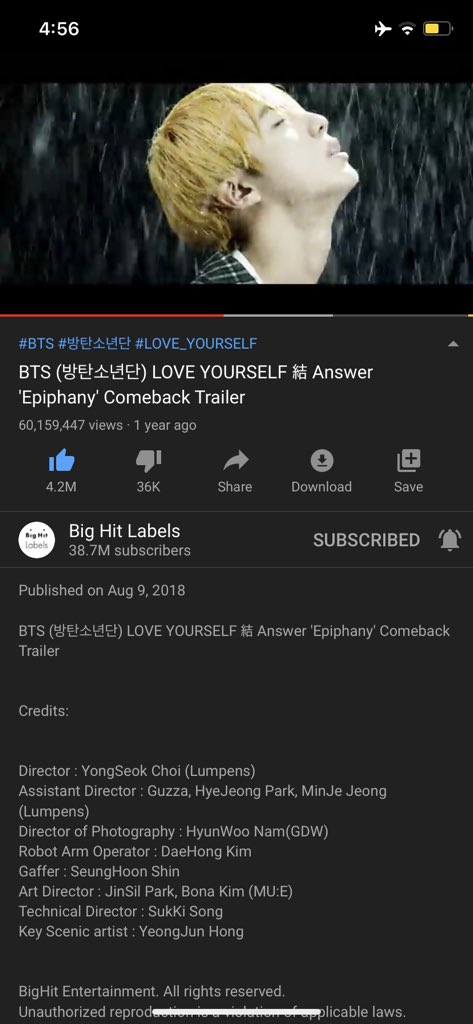 Empezamos con el stream para Epiphany. ¡Vamos por los 70M!

Compartan su ss haciendo stream ☺️

 #OurEpiphanyJin @BTS_twt