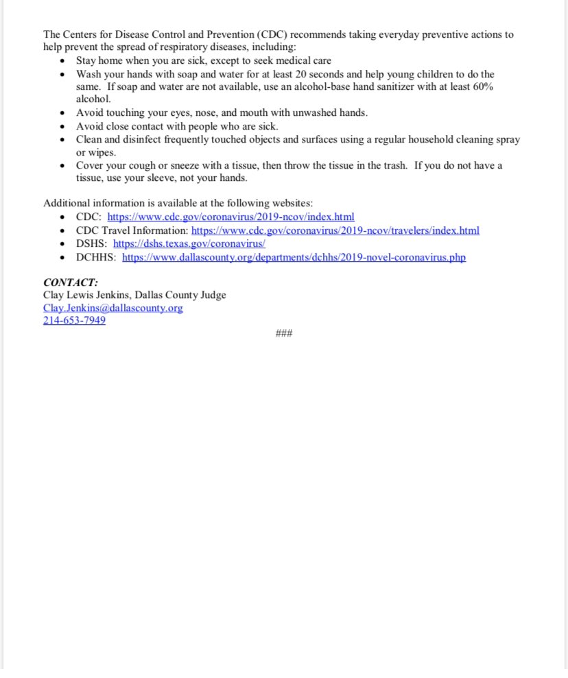 NEW: Dallas County Reports 1,164 Additional Positive 2019 Novel Coronavirus (COVID-19) Cases and 9 Deaths