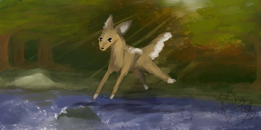 DestinyWinged's tweet photo. a 29 min tester on my sai brush challenge.

#Practice #painting #furryart #furry #deer #forest #river #waterpainting #digitalart #digital #art #speedpaint https://t.co/yyAaMlfnNX