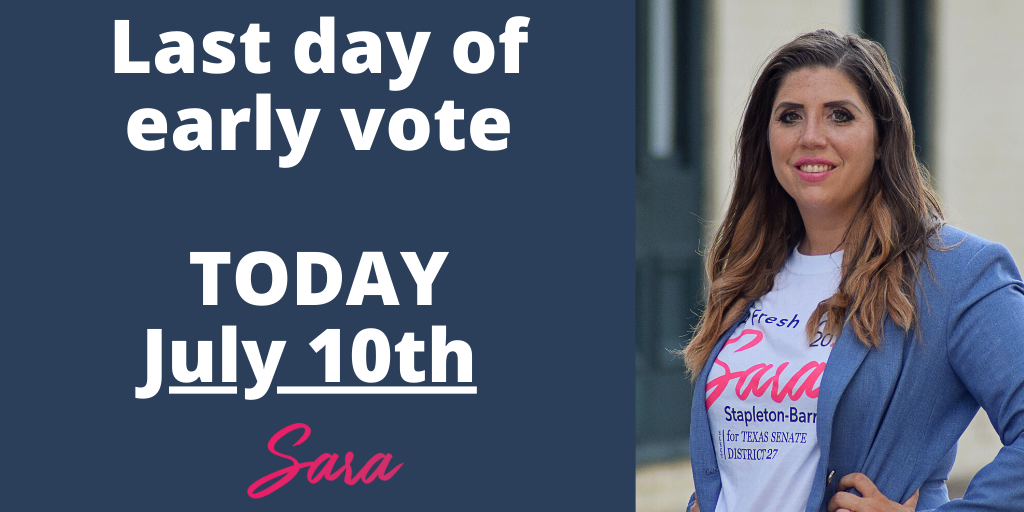 saraforTXsenate's tweet photo. Let's finish strong in these last few hours of early vote!

Polls close in Hidalgo County at 7pm, and Cameron County at 8pm.

Call your friends and family to go out and vote this evening! Check the list of locations on this link https://t.co/Ng6PVBUVz7 https://t.co/PgaH3TZ78D