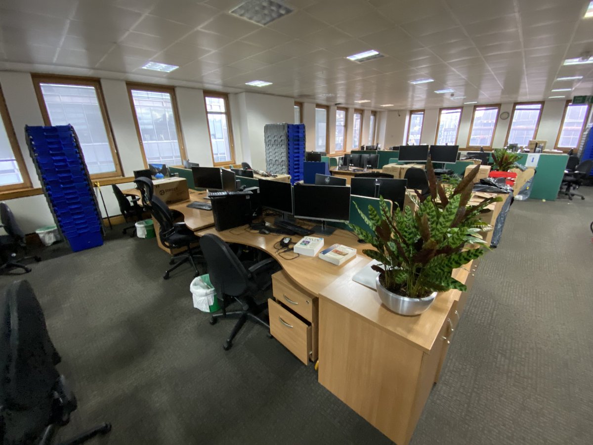 AllYourJunk's tweet photo. With a lot of companies realising that some, if not all staff members, can work from home. They are realising that they have been renting huge offices unnecessarily. Downsizing seems to be the order of the day. We have had a huge increase in #officeclearance https://t.co/cCSO9ZqXlt